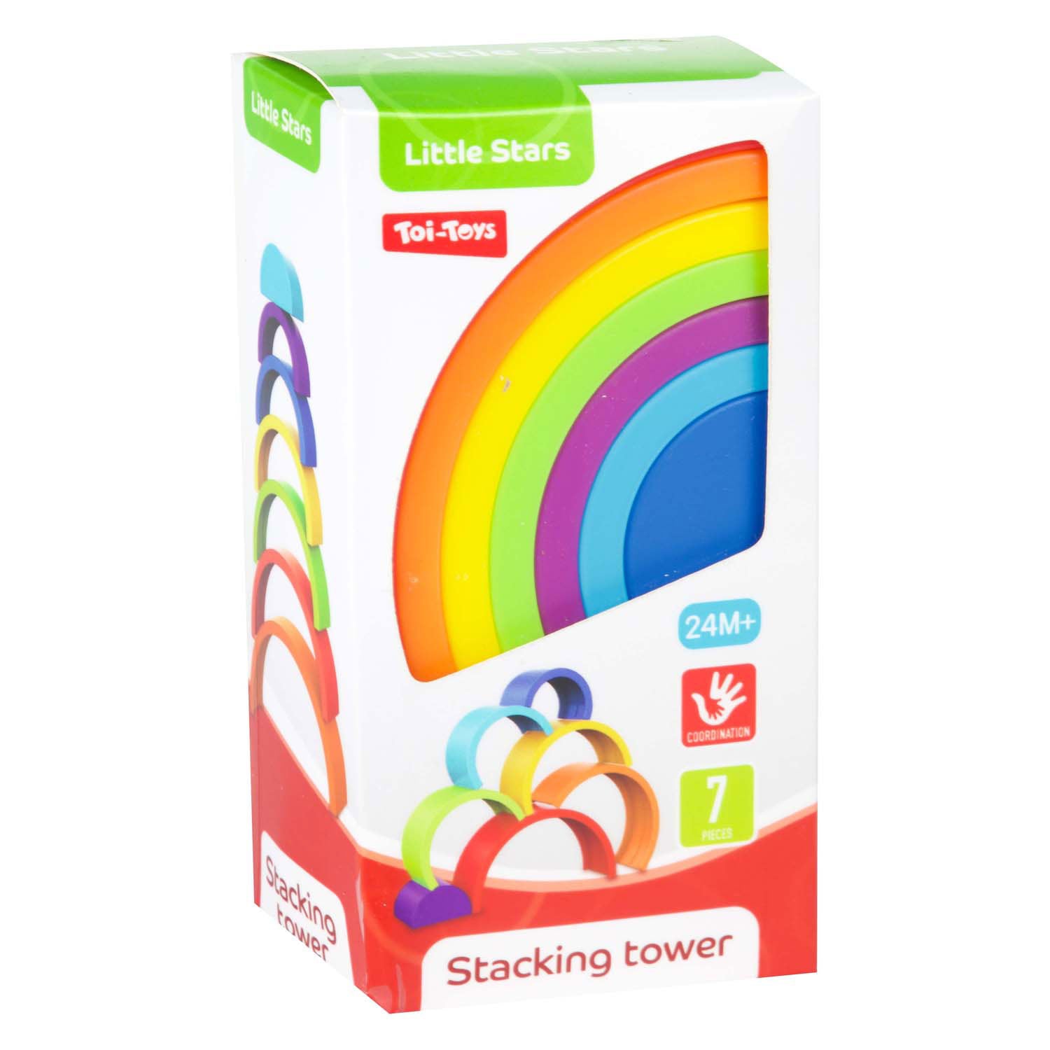 Toi-Toys Little Stars Baby-Stapelturm Regenbogen, 7-teilig.