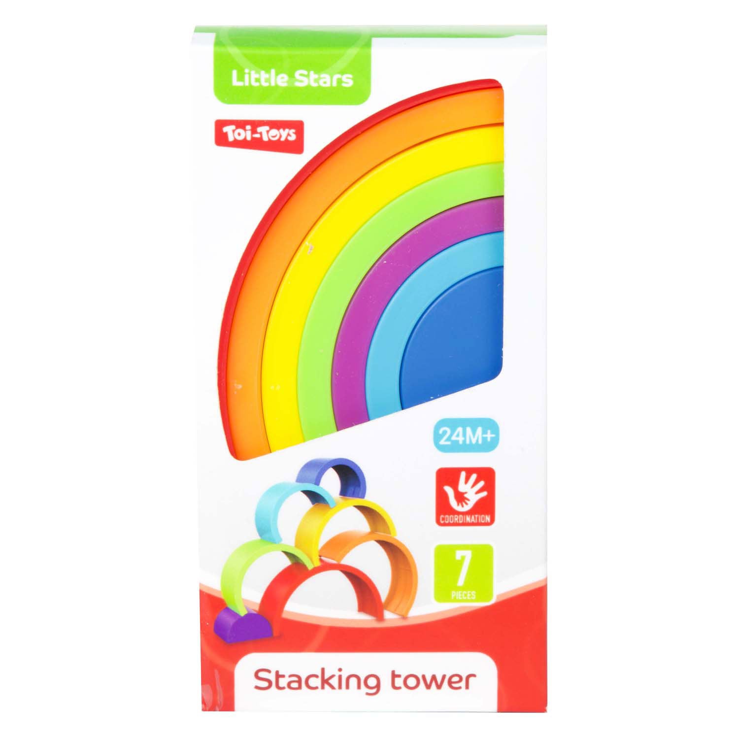 Toi-Toys Little Stars Baby-Stapelturm Regenbogen, 7-teilig.
