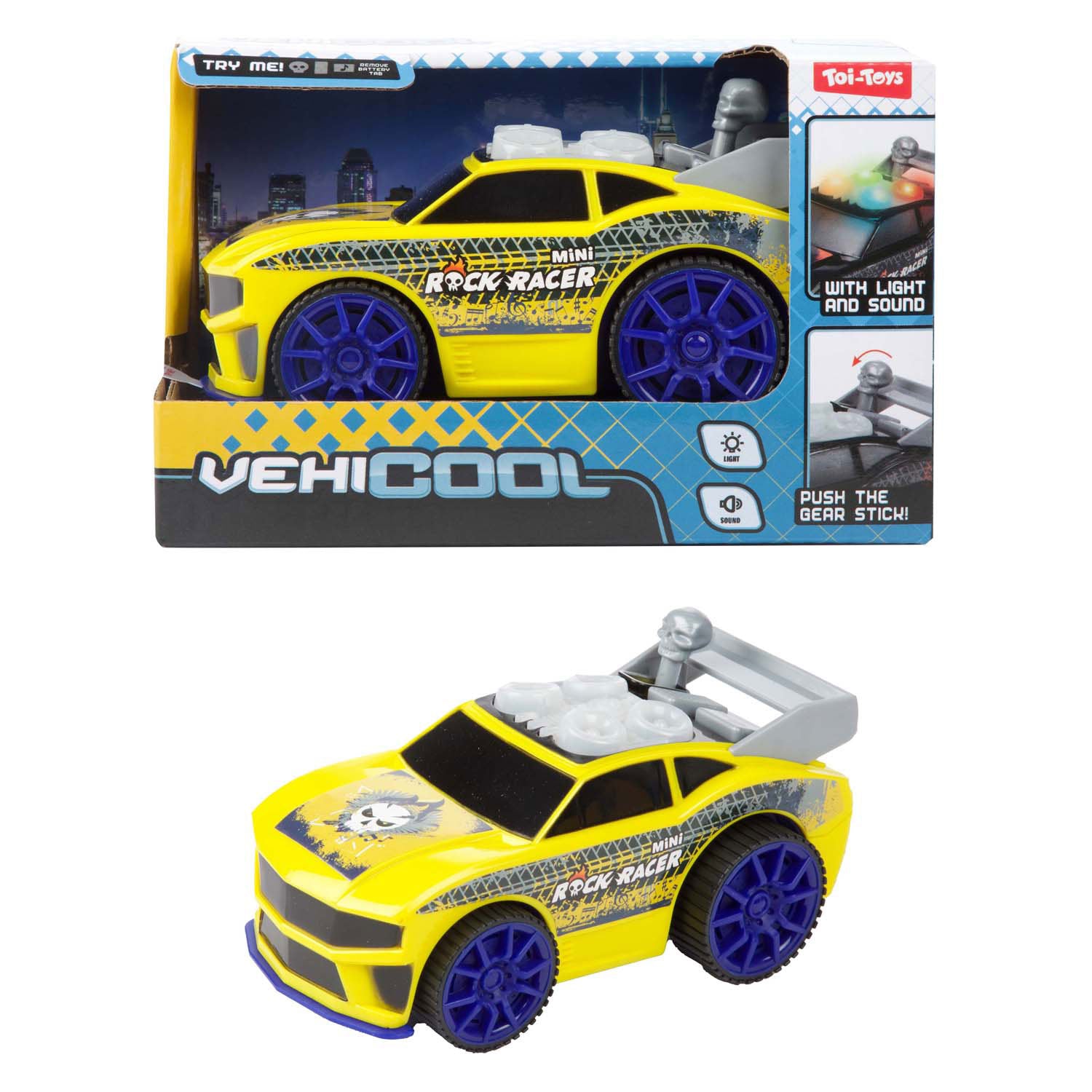Vehicool rally raceauto 'rock racer' met licht en geluid