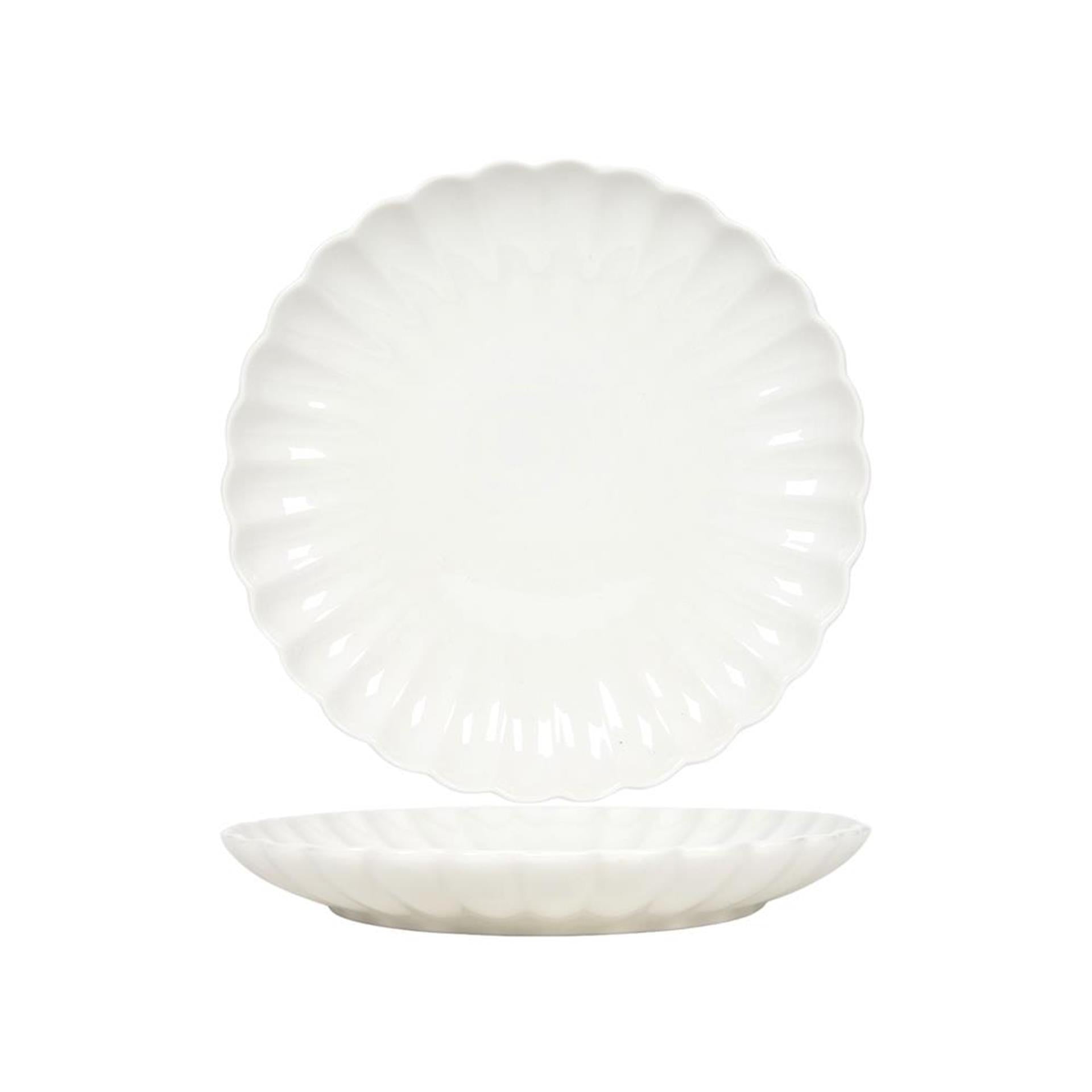 Svenska living ontbijtbord ø19,5cm flower off white 6st