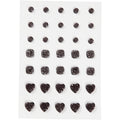 Strasstenen, rond, vierkant, hart, afm 6+8+10 mm, zwart, 35 stuk 1 doos