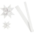 Papieren vlechtstroken, l: 44+78 cm, d 6,5+11,5 cm, b: 15+25 mm, wit, 32 stroken 1 doos