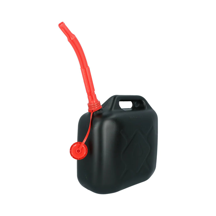 Carpoint benzinekan 10 liter - jerrycan met un-keurmerk - makkelijk vulbaar - flexibele schenktuit schroefdop inclusief schenktuit – lekvrij veilig
