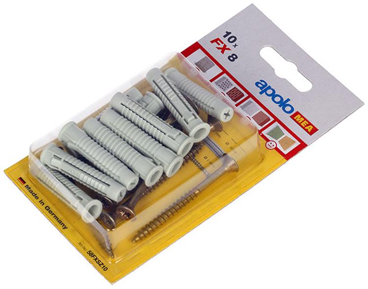 Celo 1047067 - nylon plug fx8 met schroeven 5x60 10 stuks | 1 stuks