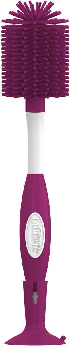 Dr. brown's dr.brown's flessenborstel - siliconen - donker roze