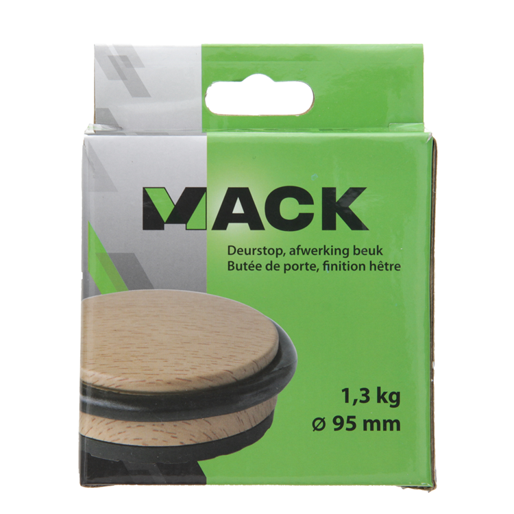 Mack 1005319 - zware deurstop hout 1,3 kg ø 95 mm 1 st pc | 6 stuks