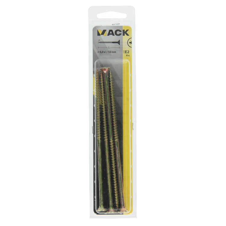 Mack 1006977 - spaanplaatschroef vz kop geelverzinkt 4st 6 x 150mm | 10 stuks