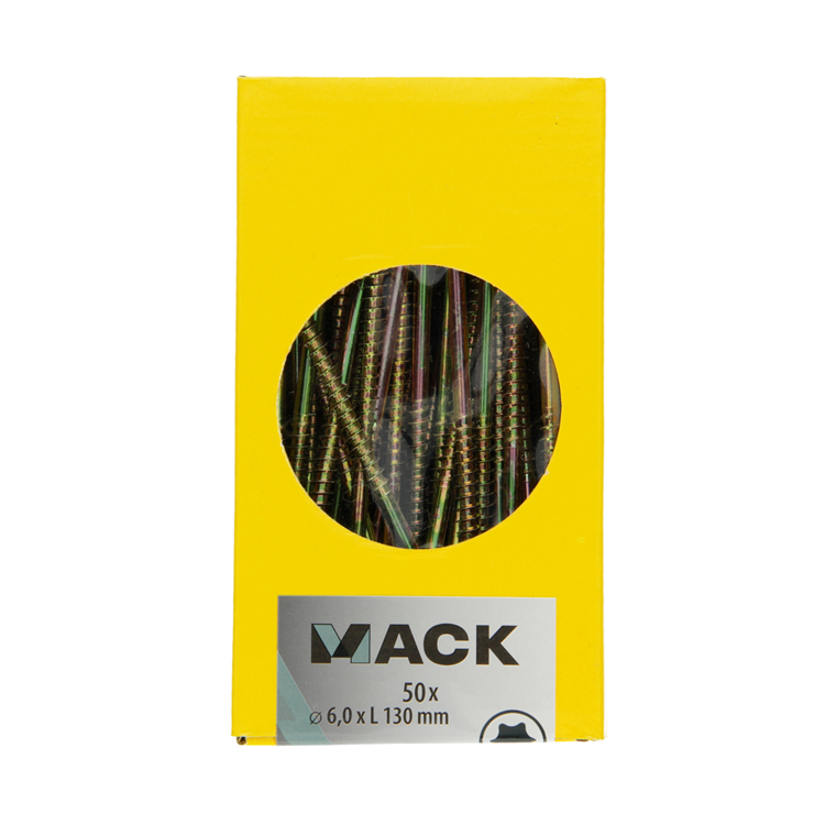 Mack 1006992 - spaanplschrf. vzkop-zelfb geelverzinkt 50st 6 x 130mm | 5 stuks