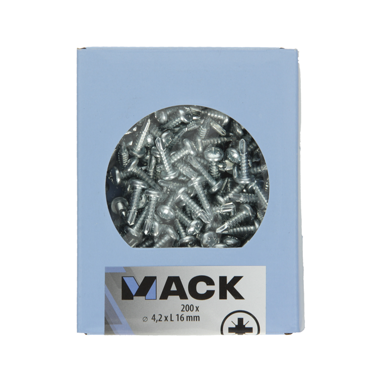 Mack 1007012 - zelfbor. schroef cyl. kop 200 200 st 4,2x16mm | 10 stuks