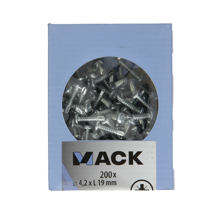 Mack 1007013 - zelfbor. schroef cyl. kop 200 200 st 4,2x19mm | 5 stuks