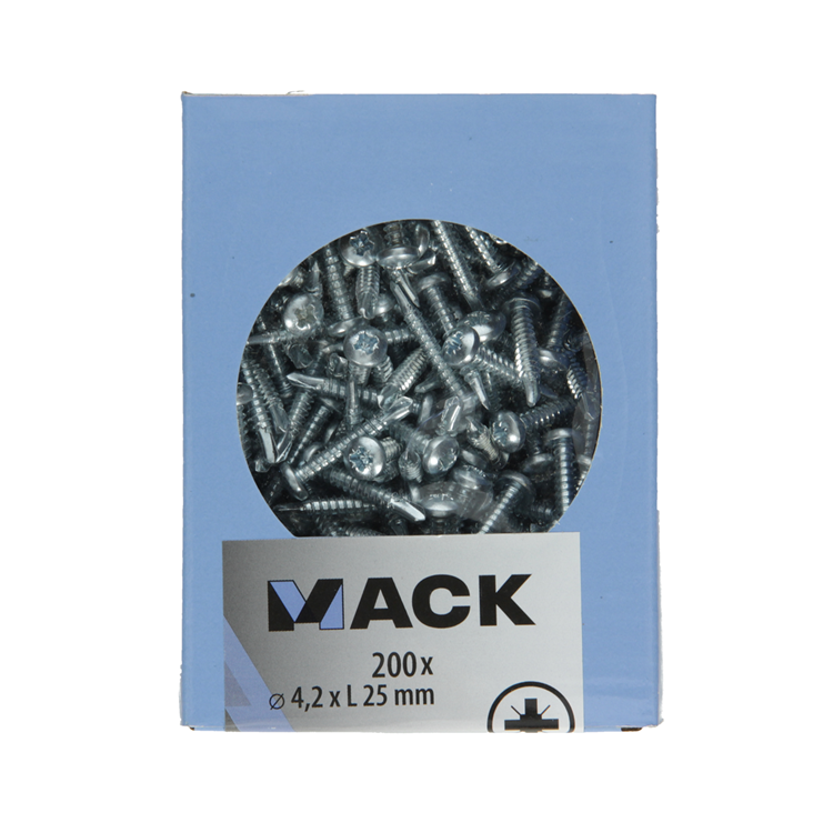 Mack 1007014 - zelfbor. schroef cyl. kop 200 200 st 4,2x25mm | 5 stuks
