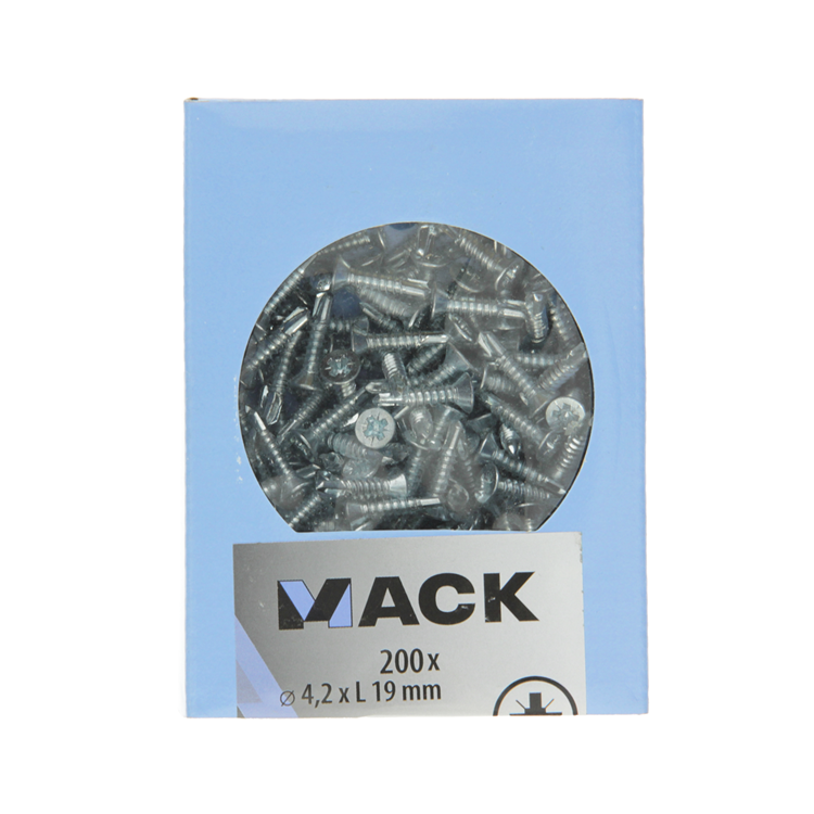Mack 1007018 - zelfbor. schroef vz kop 200 200 st 4,2x19mm | 5 stuks