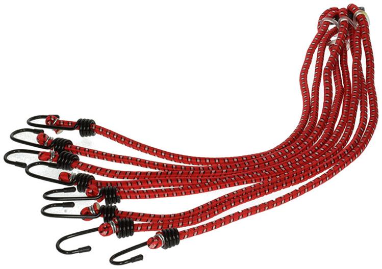 Mack 1006829 - snelbinder elastisch 8 haken rood | 5 stuks