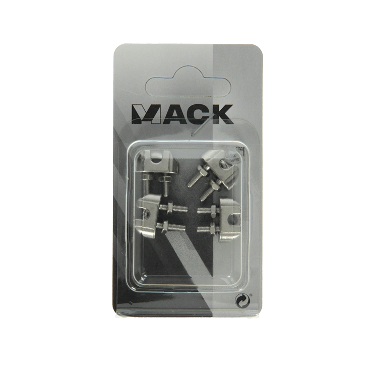 Mack 1008442 - 4 staaldraadklemmen 2mm inox | 10 stuks