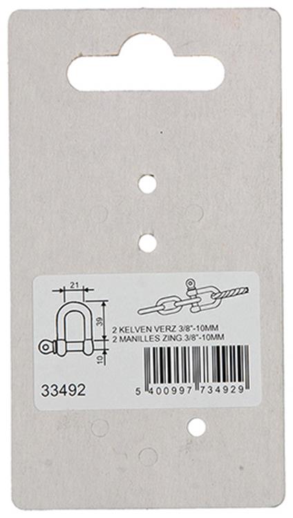 Mack 1008462 - 2 kelven recht 10mm verzinkt | 10 stuks