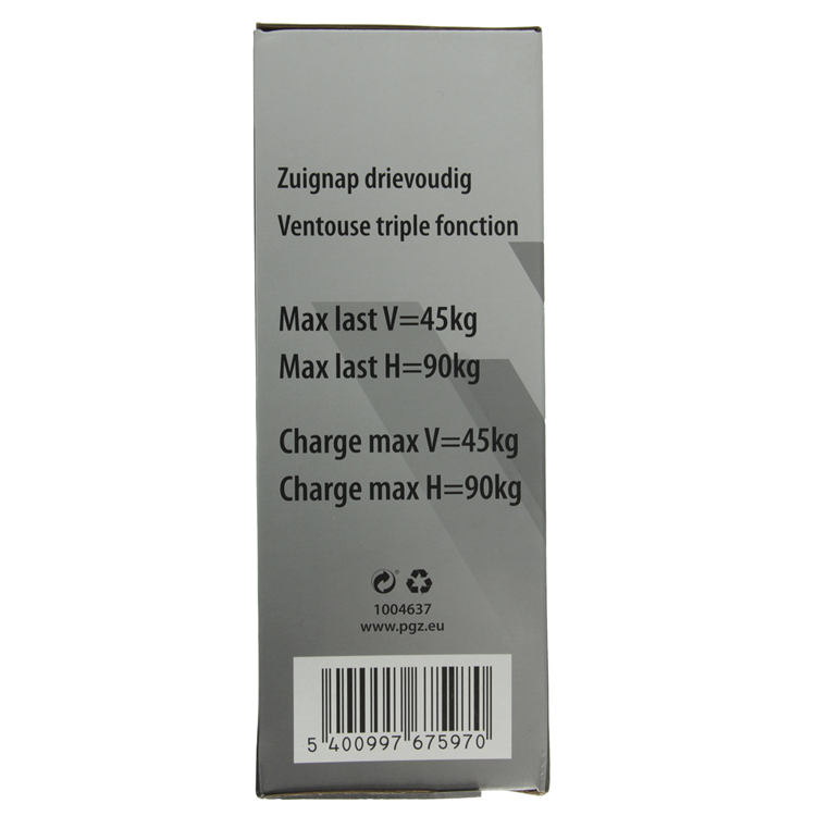 Mack 1004637 - zuignap 3 voudig rood ø 12cm | 4 stuks