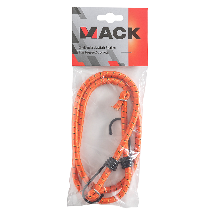 Mack 1006828 - snelbinder elastisch 2 haken rood | 5 stuks