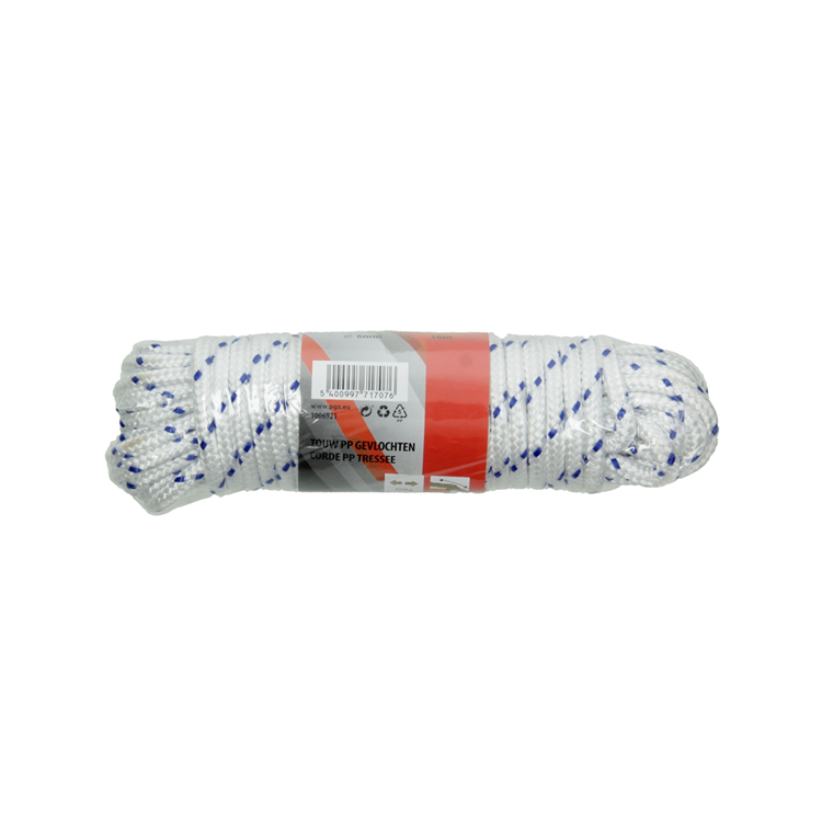 Mack 1006921 - pp gevlochten wit blauw streng6mm 10m | 5 stuks
