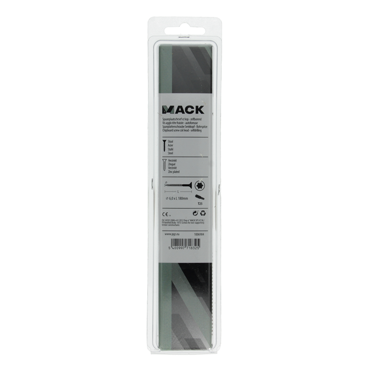 Mack 1006984 - spaanplschrf. vzkop-zelfb geelverzinkt 4st 6 x 180mm | 10 stuks