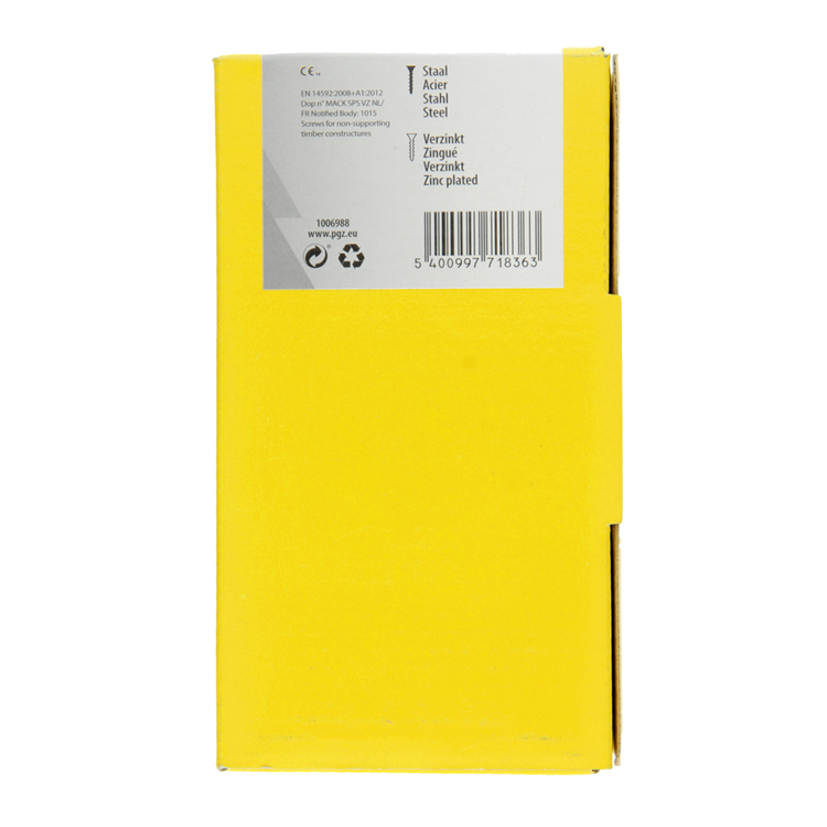 Mack 1006988 - spaanplaatschroef vz kop geelverzinkt 50st 6 x 150mm | 4 stuks