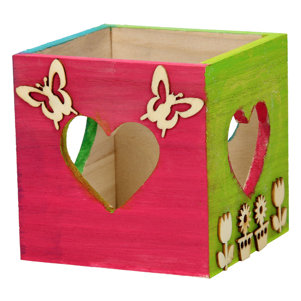Teelichthalter aus Spielholz in Herzform