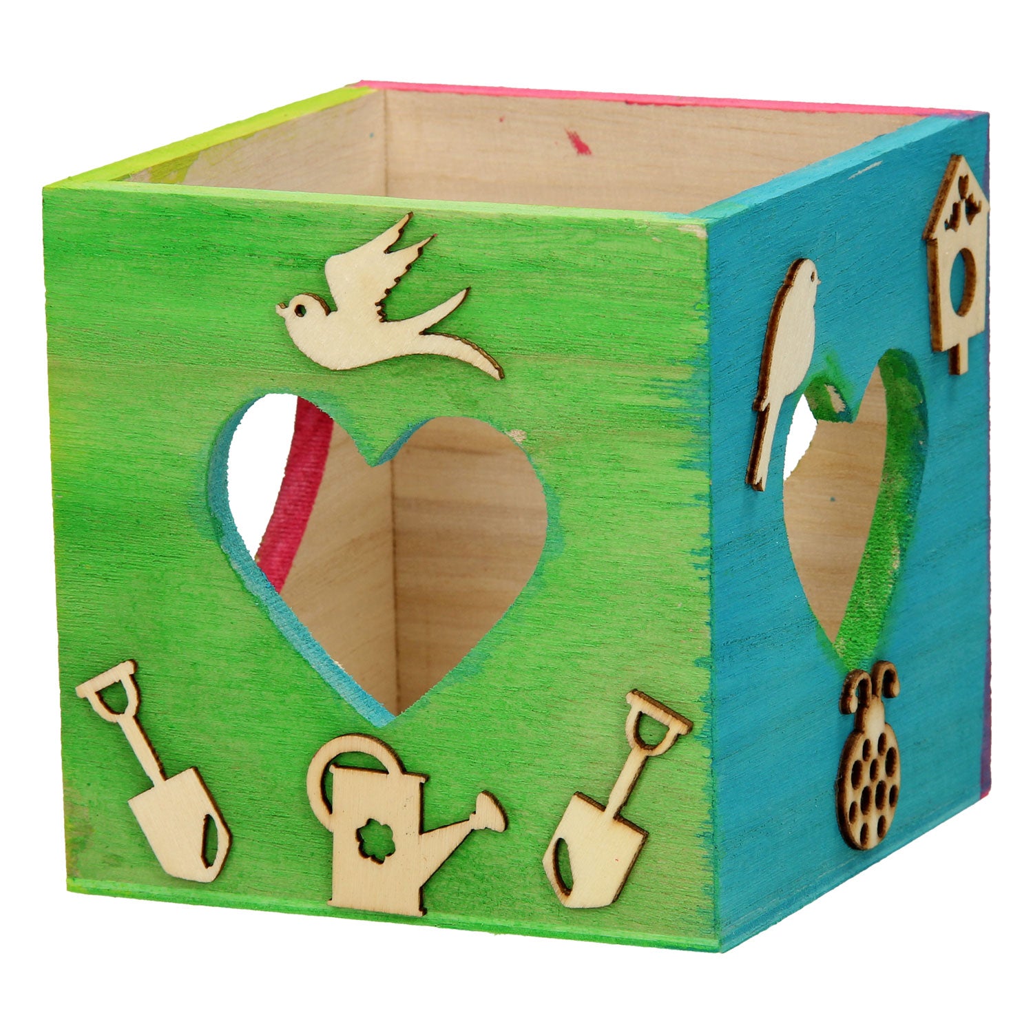 Teelichthalter aus Spielholz in Herzform