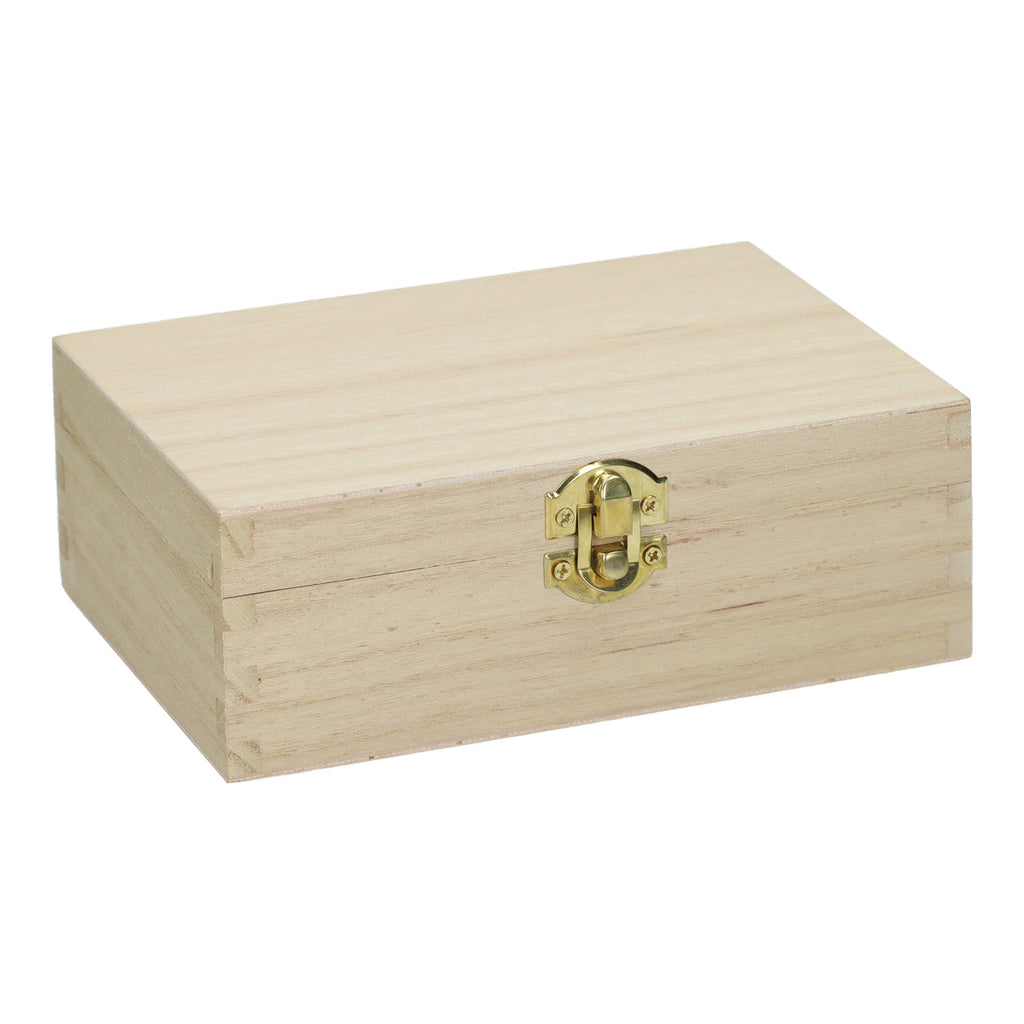 Spielholz-Kartenbox mit 2 Fächern und Klappdeckel