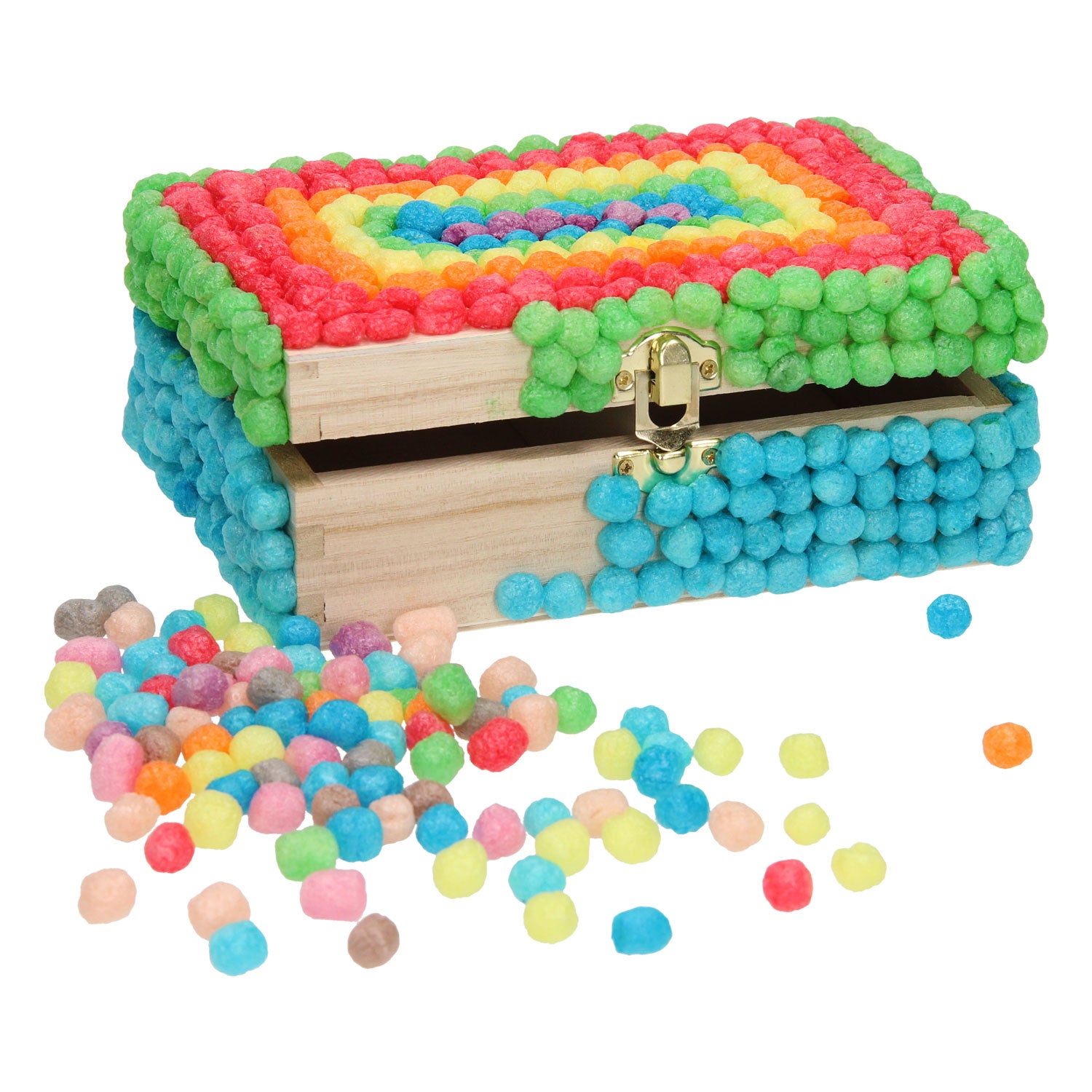 Spielholz-Kartenbox mit 2 Fächern und Klappdeckel