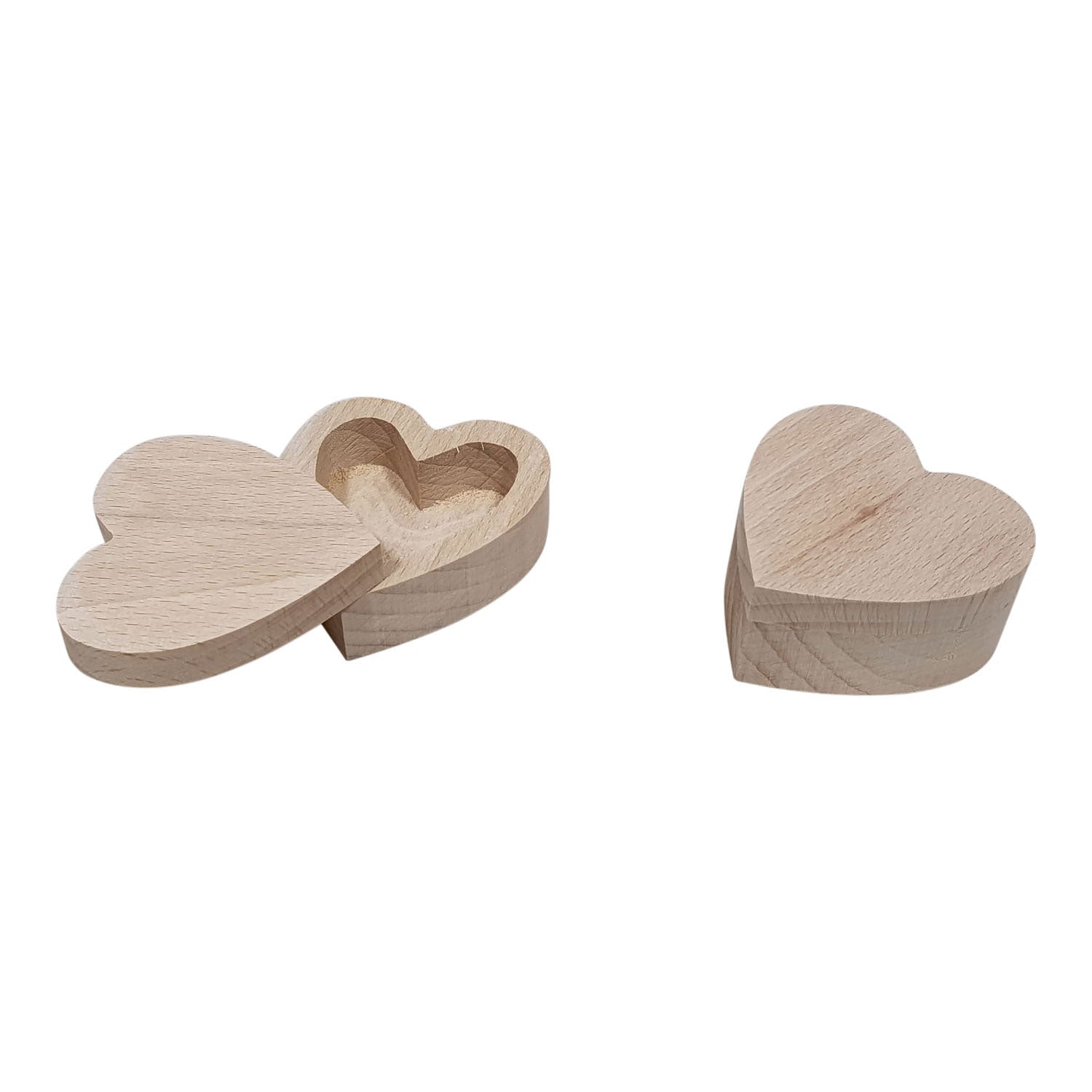 Schmuckkästchen aus Playwood, herzförmig, aus Buchenholz
