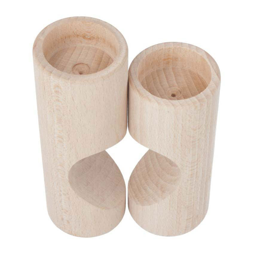 Playwood Teelichthalter aus Holz in Herzform, 2-teilig.