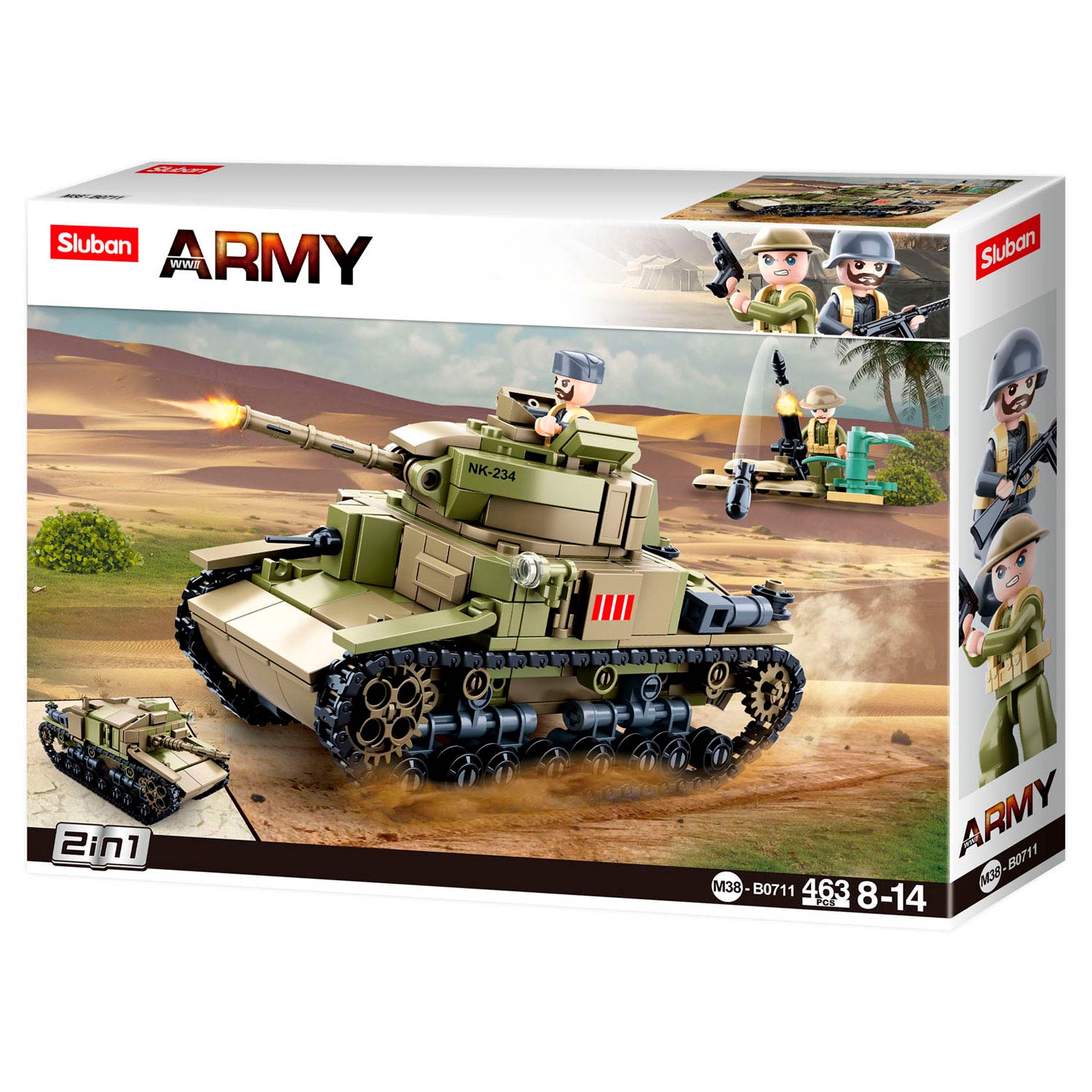 Sluban army - middel grote italiaanse tank 2in1