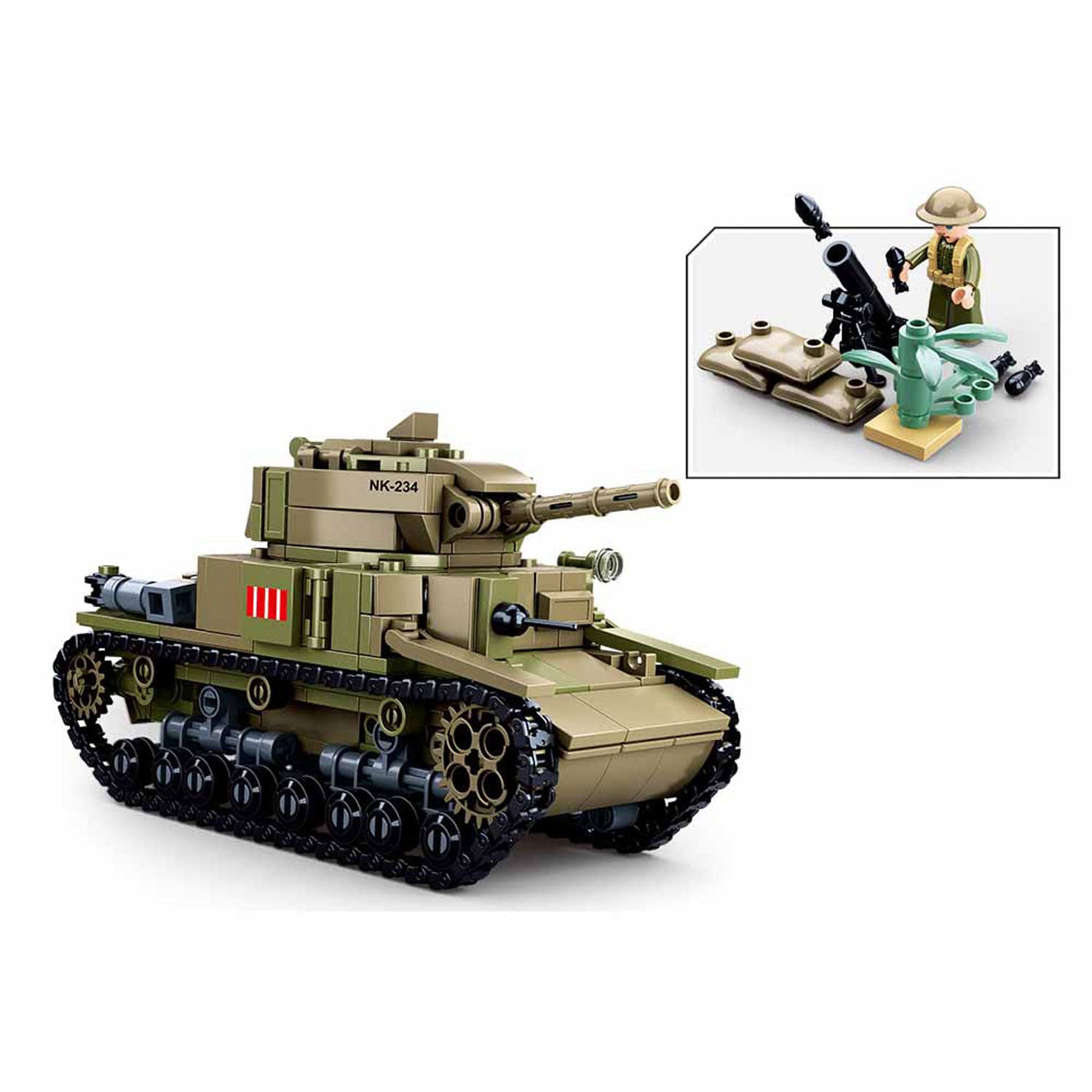 Sluban wwii - italiaanse tank 2in1 - 463dlg.