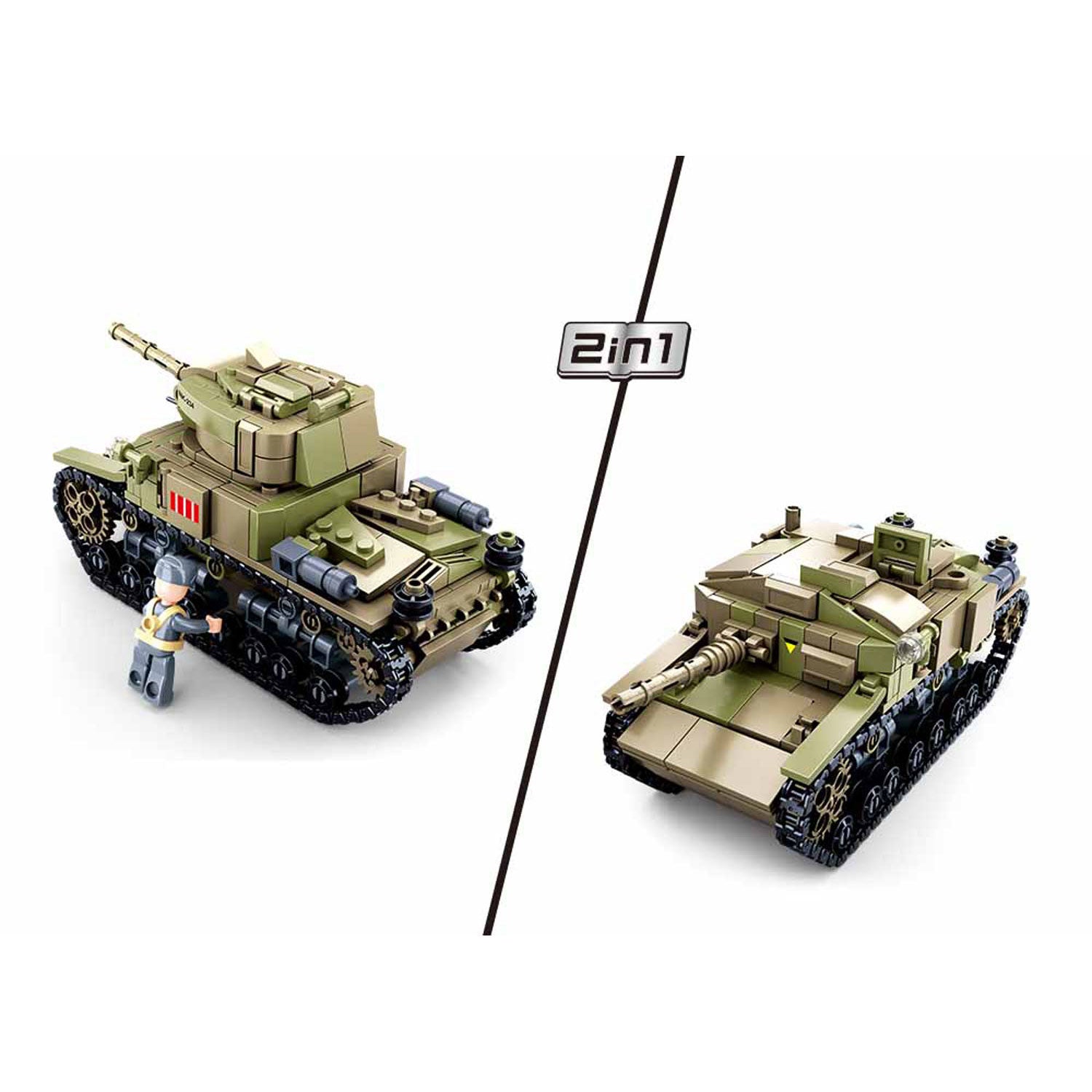 Sluban army - middel grote italiaanse tank 2in1
