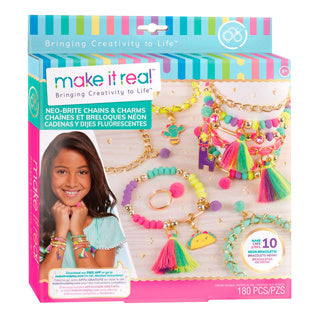 Make it real - neon armbanden met bedeltjes maken - maak 10 armbanden en een ring