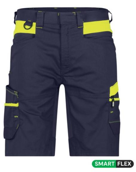 Dassy werkshort manilla nachtblauw fluorgeel 50