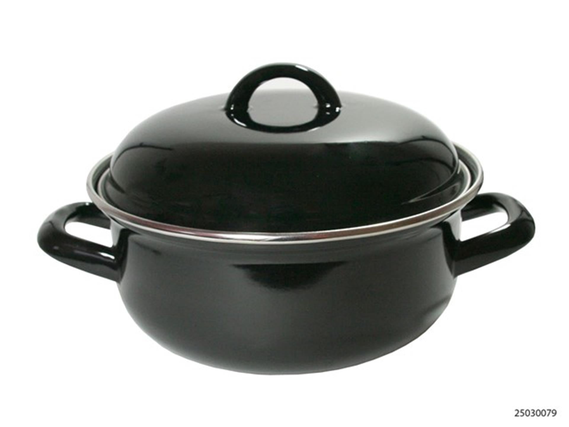 Kitchen tools braadpan emaille zwart 24cm 4,5 l