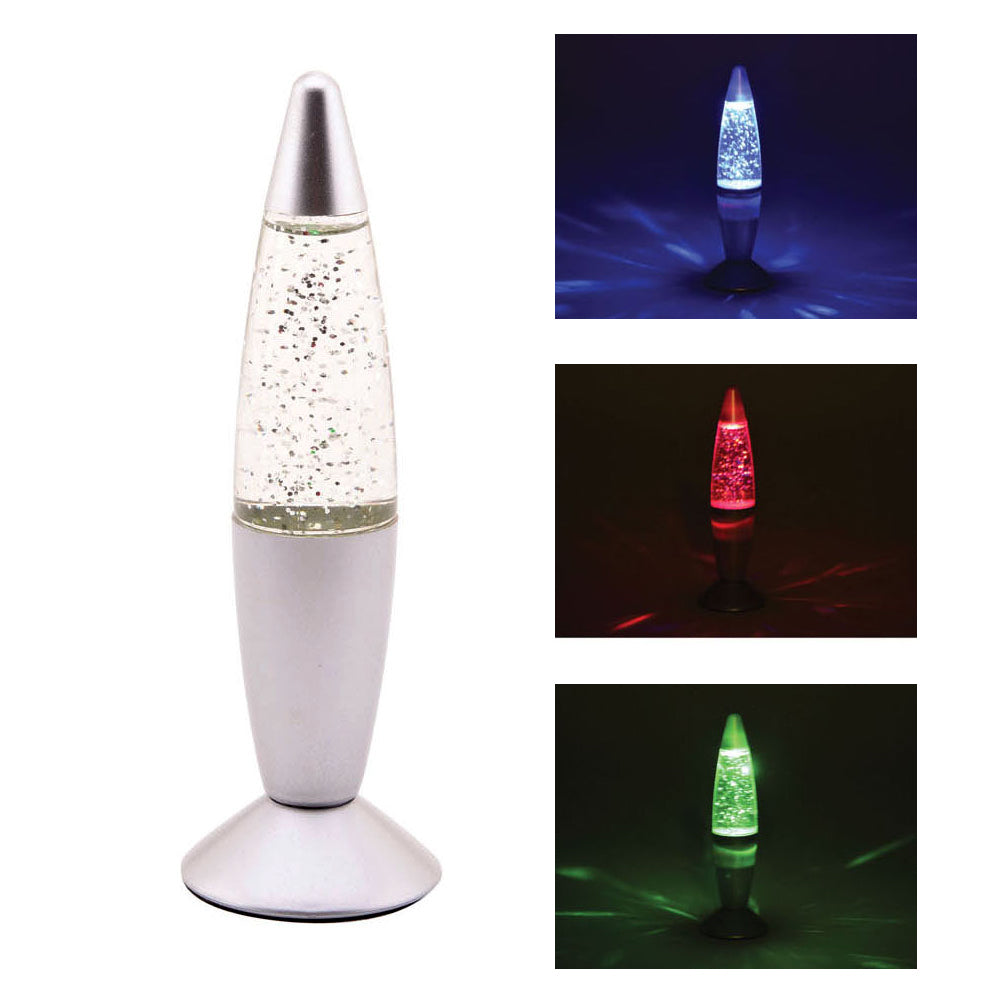 Johntoy Lavalampe Glitzer mit Licht