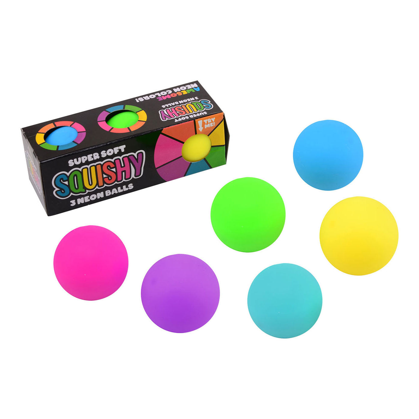 Johntoy Neon-Quetschball, 3 Stück.
