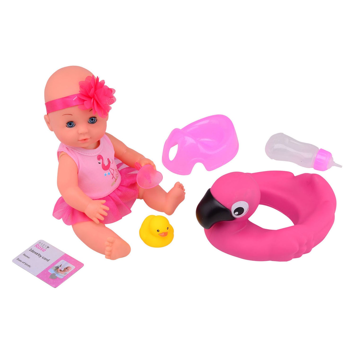 Johntoy john toy baby rose drink en plaspop 30cm
