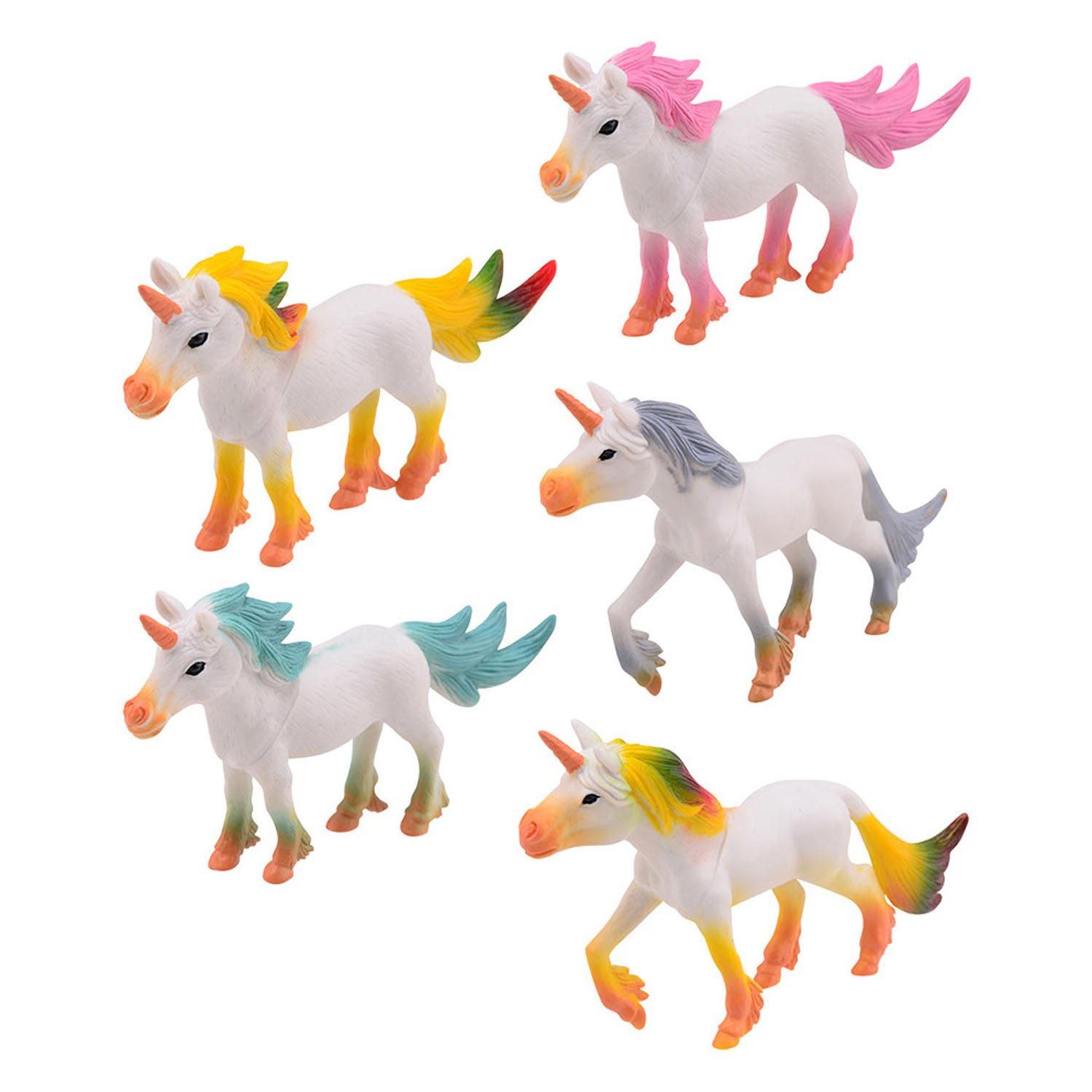 Johntoy Einhorn-Spielfiguren, 5 Stück.