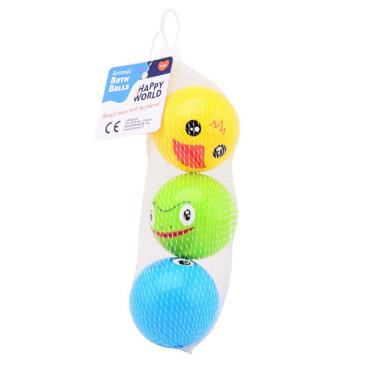 Johntoy Happy World Tier-Badespielball, 3 Stück.