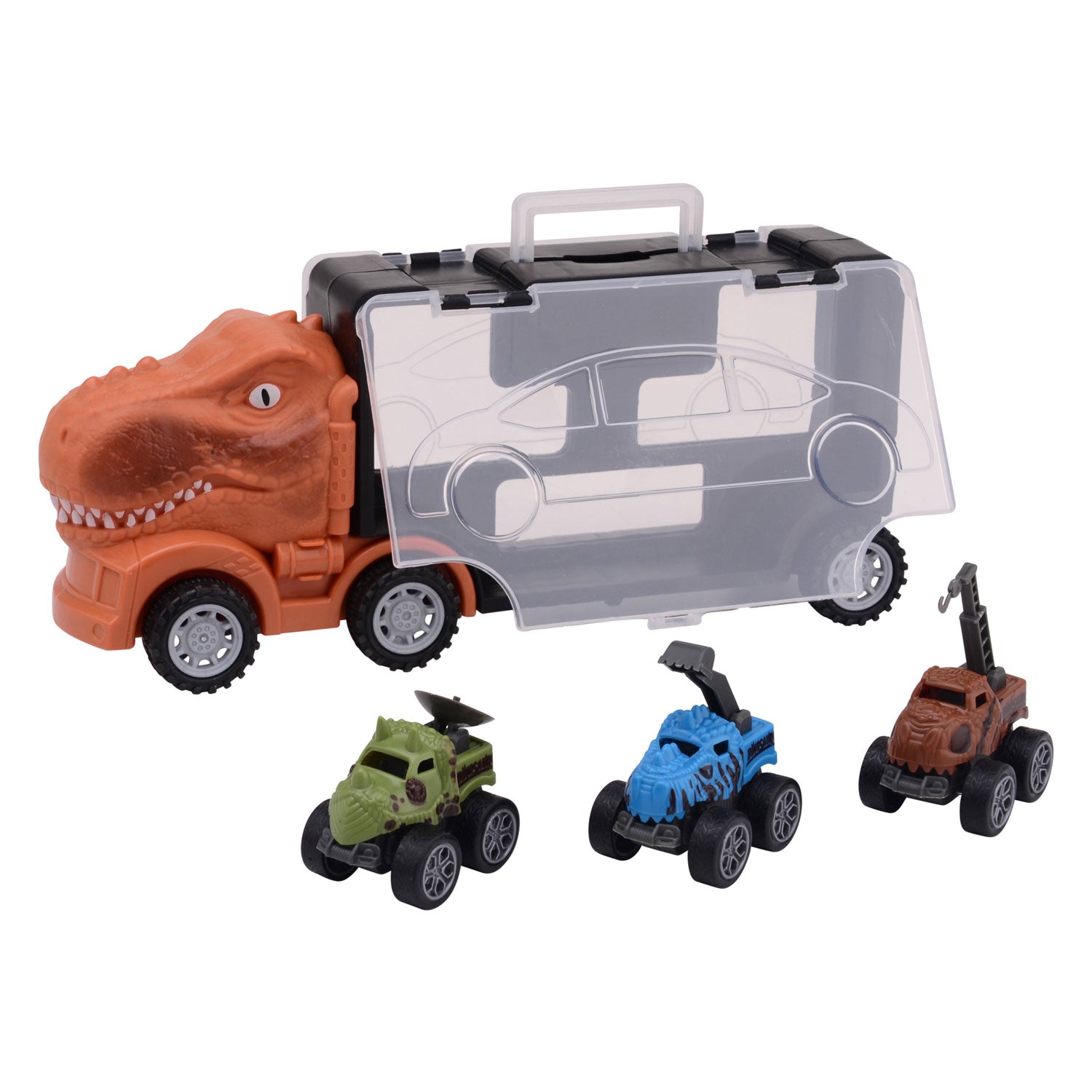 Dino-Lastwagen mit 3 Dino-Autos