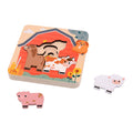 Joueco Holzschicht Puzzle Bauernhof, 7-tlg.