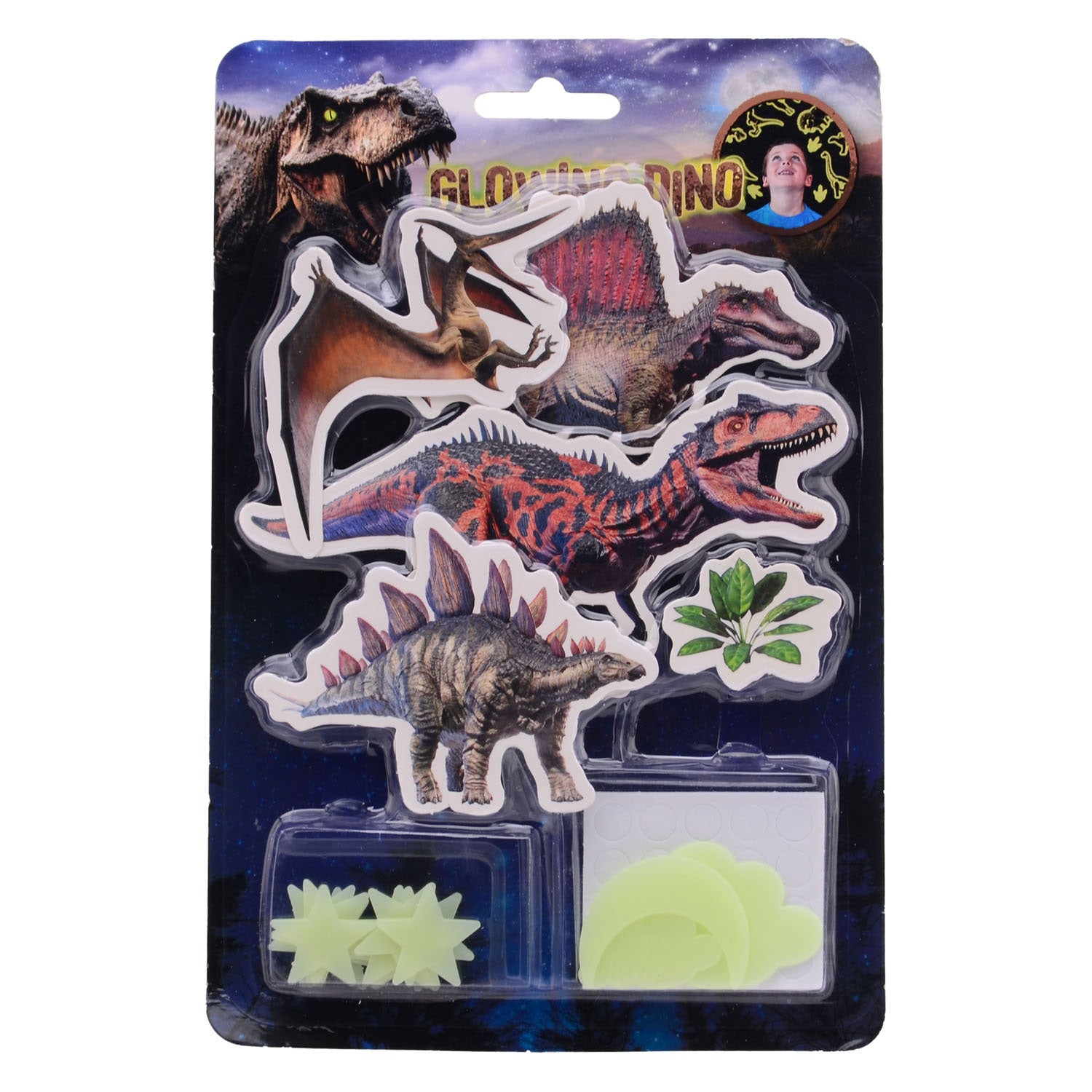 Johntoy Leucht-Dino-Wandaufkleber