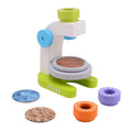 Johntoy joueco houten microscoop met 3 lenzen, 7dlg.