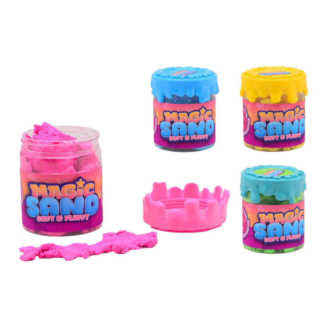 Johntoy Spielsand, gefärbt im Glas, 450 g.