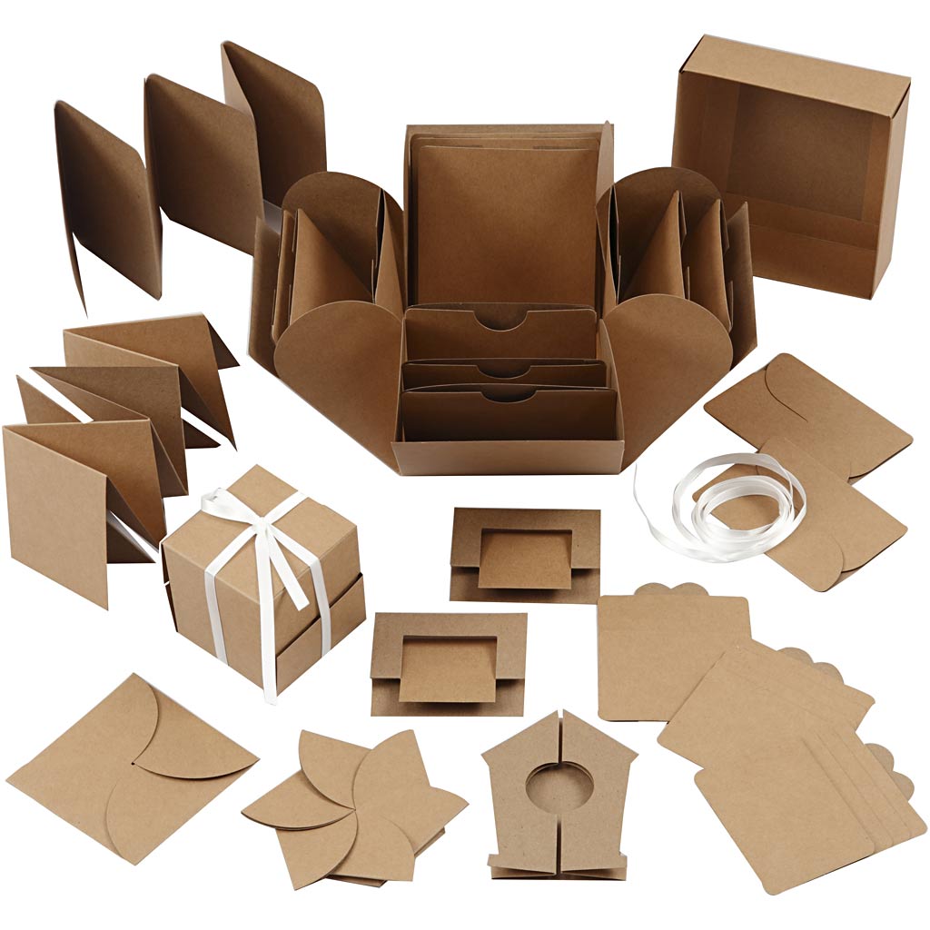 Creotime creativ company explosion box 12x12 cm kraft bruin