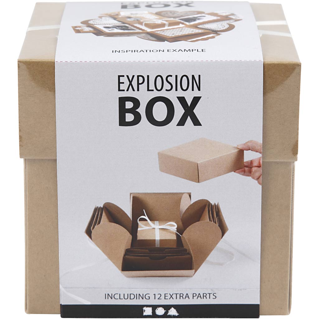 Creotime creativ company explosion box 12x12 cm kraft bruin