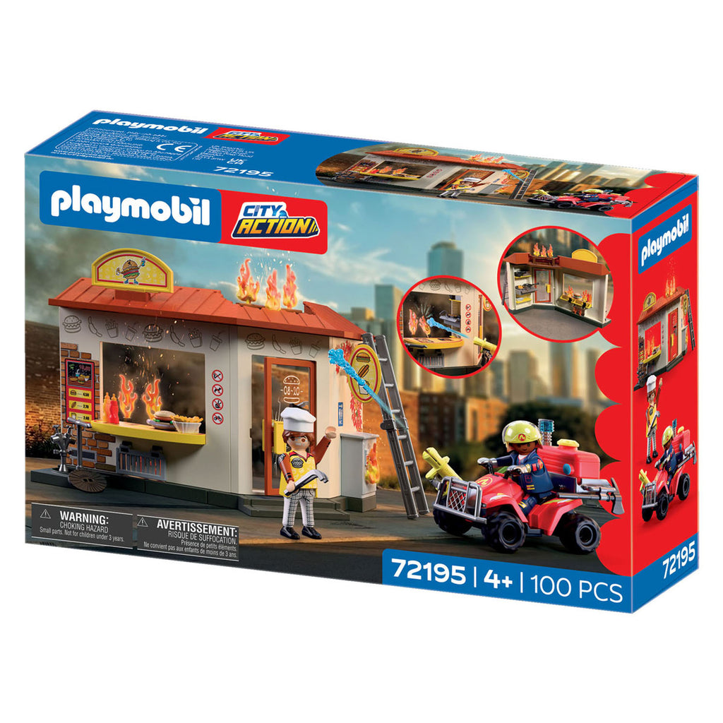 Playmobil city action brandweerquad met hamburgerkraam - 72195