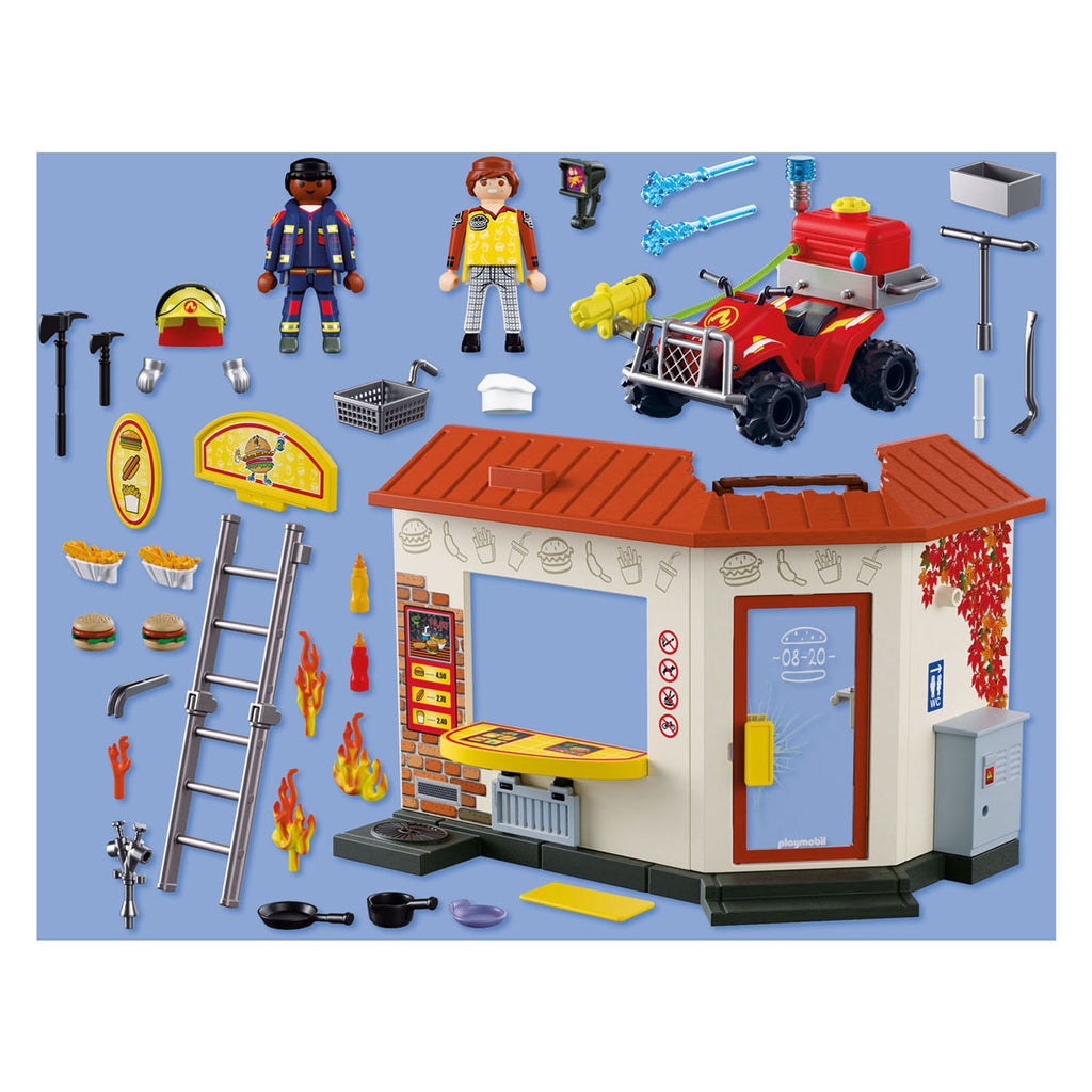 Playmobil city action brandweerquad met hamburgerkraam - 72195